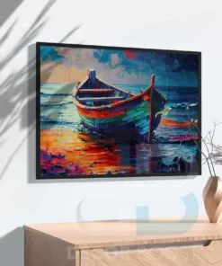 Colorful Boat in the Ocean Acrylic Art
