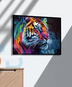 Colorful Acrylic Tiger Painting