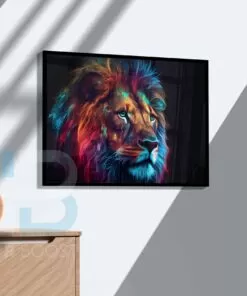 Colorful Acrylic Lion Painting