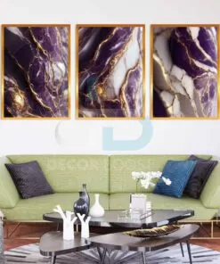 3 Abstract Marble Texture with Gold Cracks