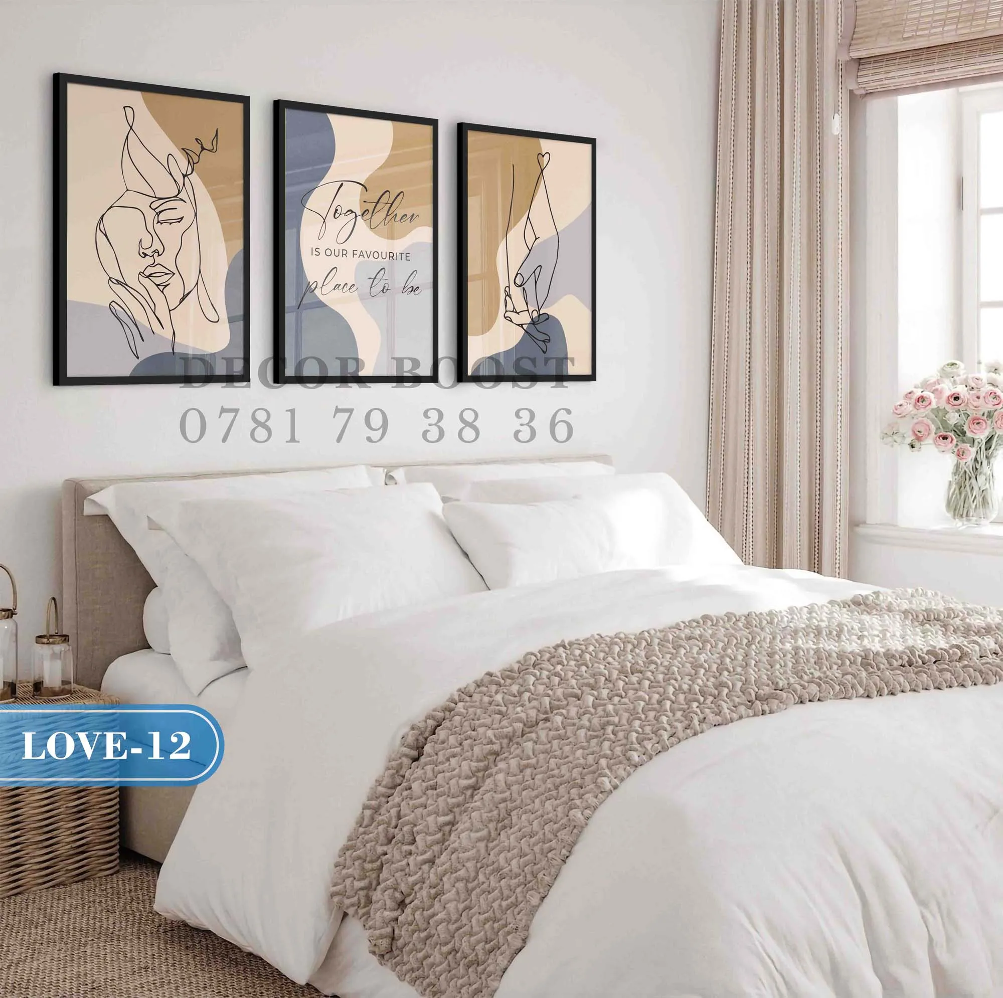 ⁦Couples Line Art Wall Frames 2⁩ - الصورة ⁦2⁩