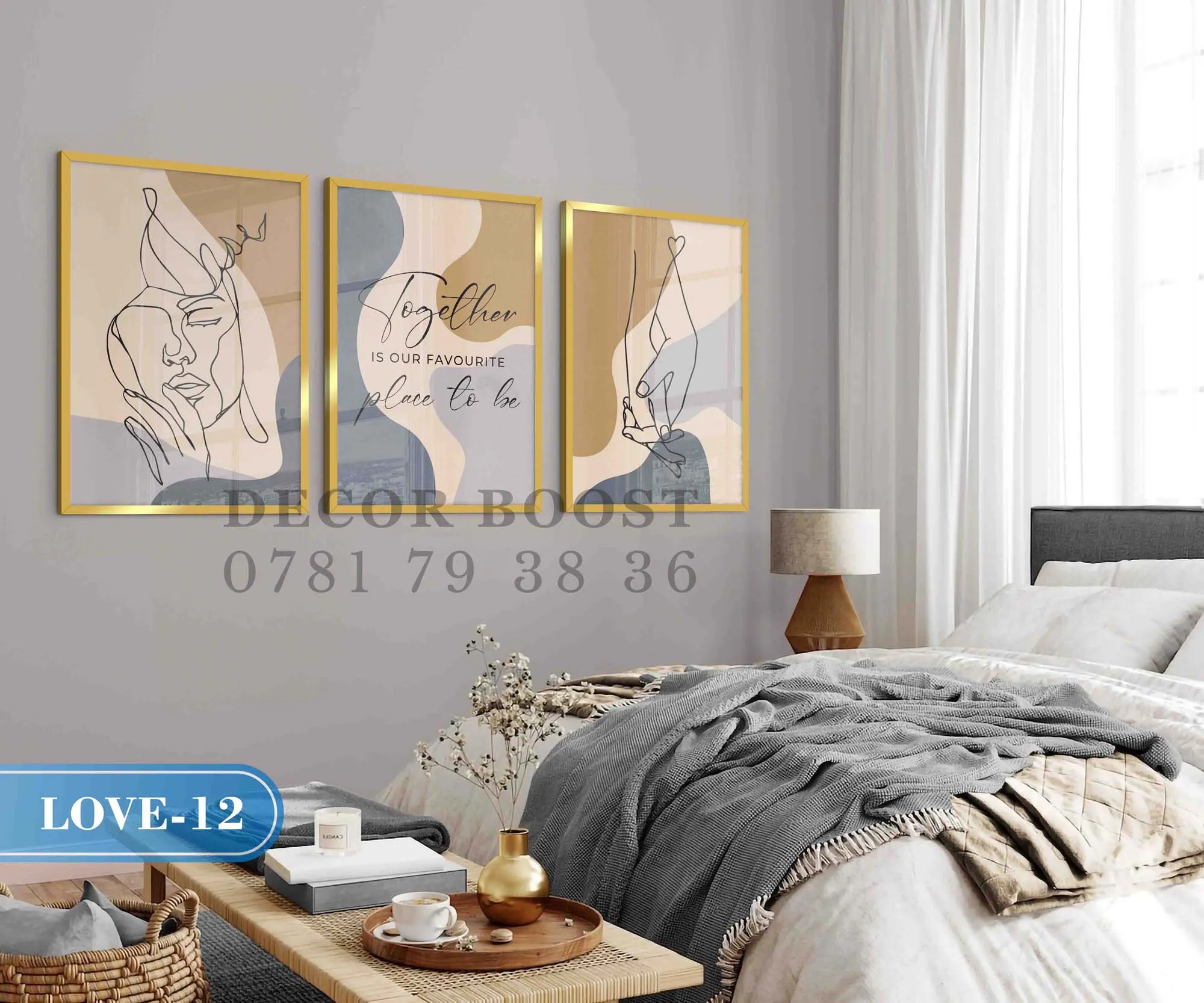 ⁦Couples Line Art Wall Frames 2⁩ - الصورة ⁦3⁩