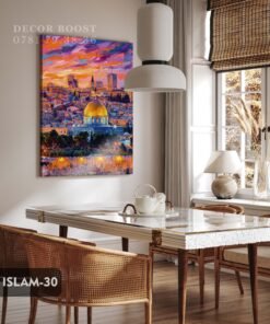 Palestine Dome of the Rock View Acrylic Paint Style