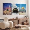 Mecca, Madina, Quds Acrylic Painting Style